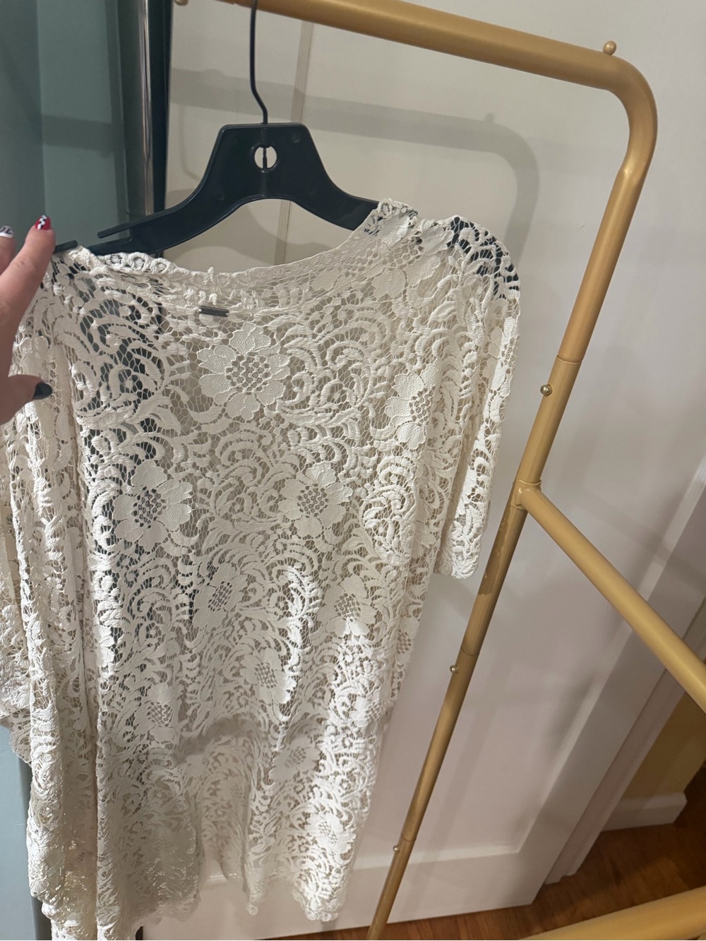 Maaji Cream Lace Open-Front Cardigan - Picture 3 of 3